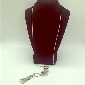 Vintage Long Chain Silver-tones Necklace